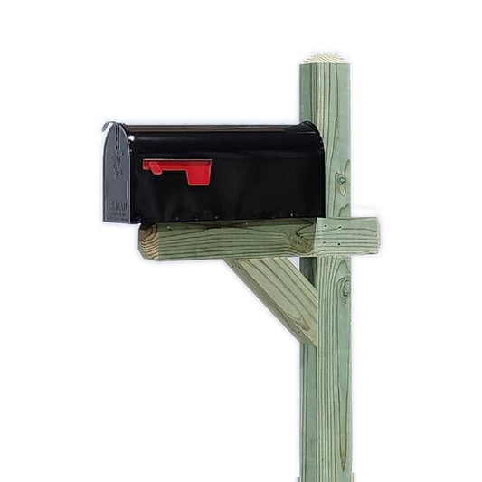 Metal "Standard" Mailbox with a wood post - Multicolors Available